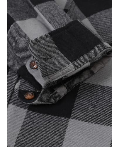 Men's Heavyweight Buffalo Plaid Flannel Shirt Casual Button Down Brushed Flannel Shirts,100% Cotton4
