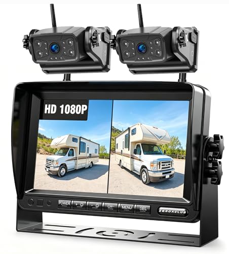 Image of ZEROXCLUB Magnetic Wireless RV Backup Camera System: 7 inch HD 1080P DVR Monitor with 2-Rear Camera, DVR Monitor & IR Night Vision, Portable Rechargeable Camera for RV /Trailer /Fifth Wheels /Camper BC702