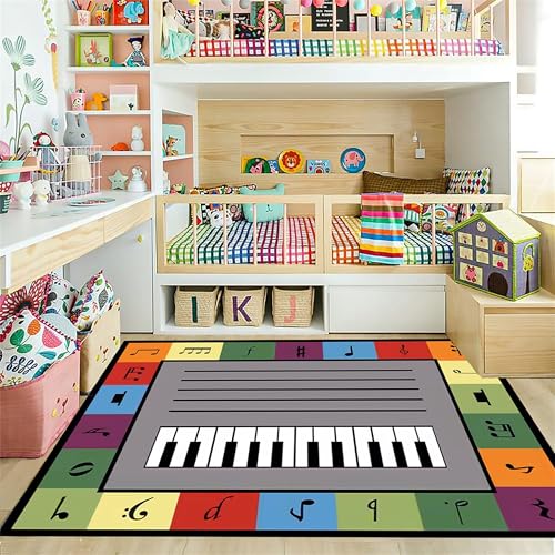 Tapete musical infantil 5x7 pies con diseño colorido miniatura 3