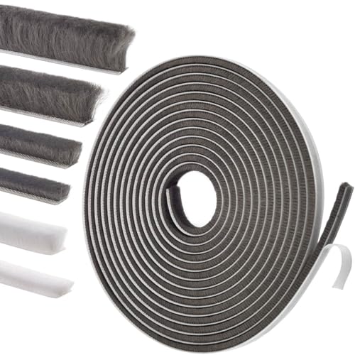 YOCCEK Self-Adhesive Weather Stripping Seal for Doors & Windows – Soundproof Insulation Gap Filler for Sliding, Exterior, Front, and Jamb Frames – 0.2" x 0.35" x 16.5 ft, Gray