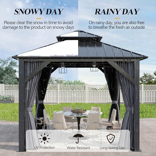 Gartoo 8.5X8.5Ft Outdoor Hardtop Gazebo With Double Roof thumb #2