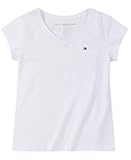 Girl's Short Sleeve Solid V-neck T-shirt