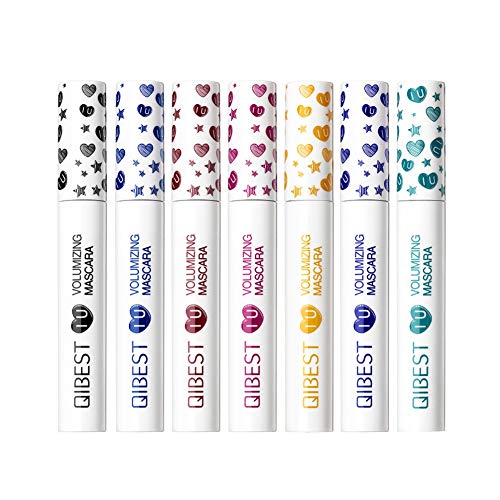 ARTIFUN 7 Colours Colorful Mascara Set Gift Set Waterproof Stay on 24H Charming Eye 3D Fiber Lash Colored Mascara Cover
