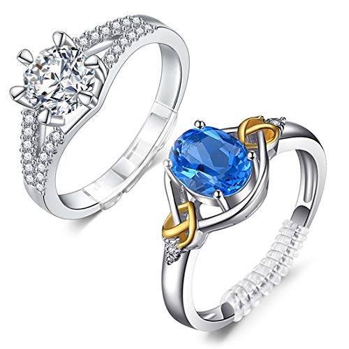 Eiito Ring Size Adjuster Invisible Ring Guards for Loose Rings, Ring Sizers, 11 Sizes 2 Styles Fit Any Rings Spacer Ring