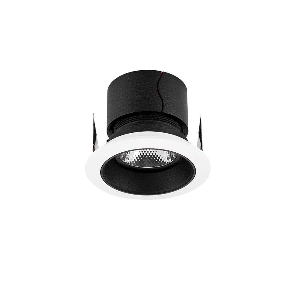 Popertr DALI Dimmable COB Recessed Spotlight Round Anti-glare 24 ° Beam Angle LED Recessed Ceiling Light CRI93 Adjustable Angle 80mm Mounting Hole Recessed Downlights for Hotel Restaurant Lighting