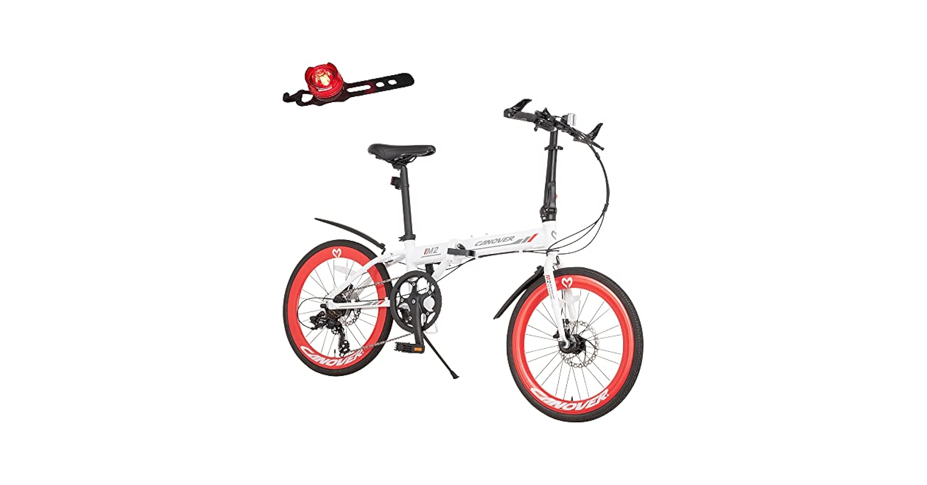 CANOVER 折りたたみ自転車 ホワイト/レッド CANOVER 折りたたみ
