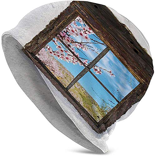 WCUTE Sombrero Unisex Gorrita Tejida Sombreros de Punto Gorra de Calavera, Calavera con Sombrero de Nativo Americano Culturas indígenas Círculo de la Vida Muerte