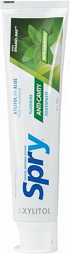 Miniatura 2 de Spry Pasta de dientes xilitol de 5 onzas, pasta de dientes sin flúor para adultos y niños, pasta dental blanqueadora con xilitol, refrescante