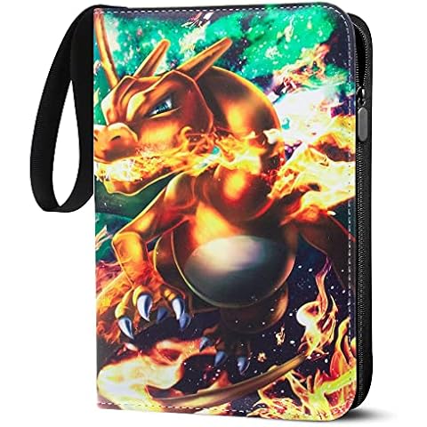 Sammelalbum für Pokemon Karen, 50 Seiten 400 Taschen Sammelkarten Album,Tragbar Wasserdicht PU Karten Halter Cover