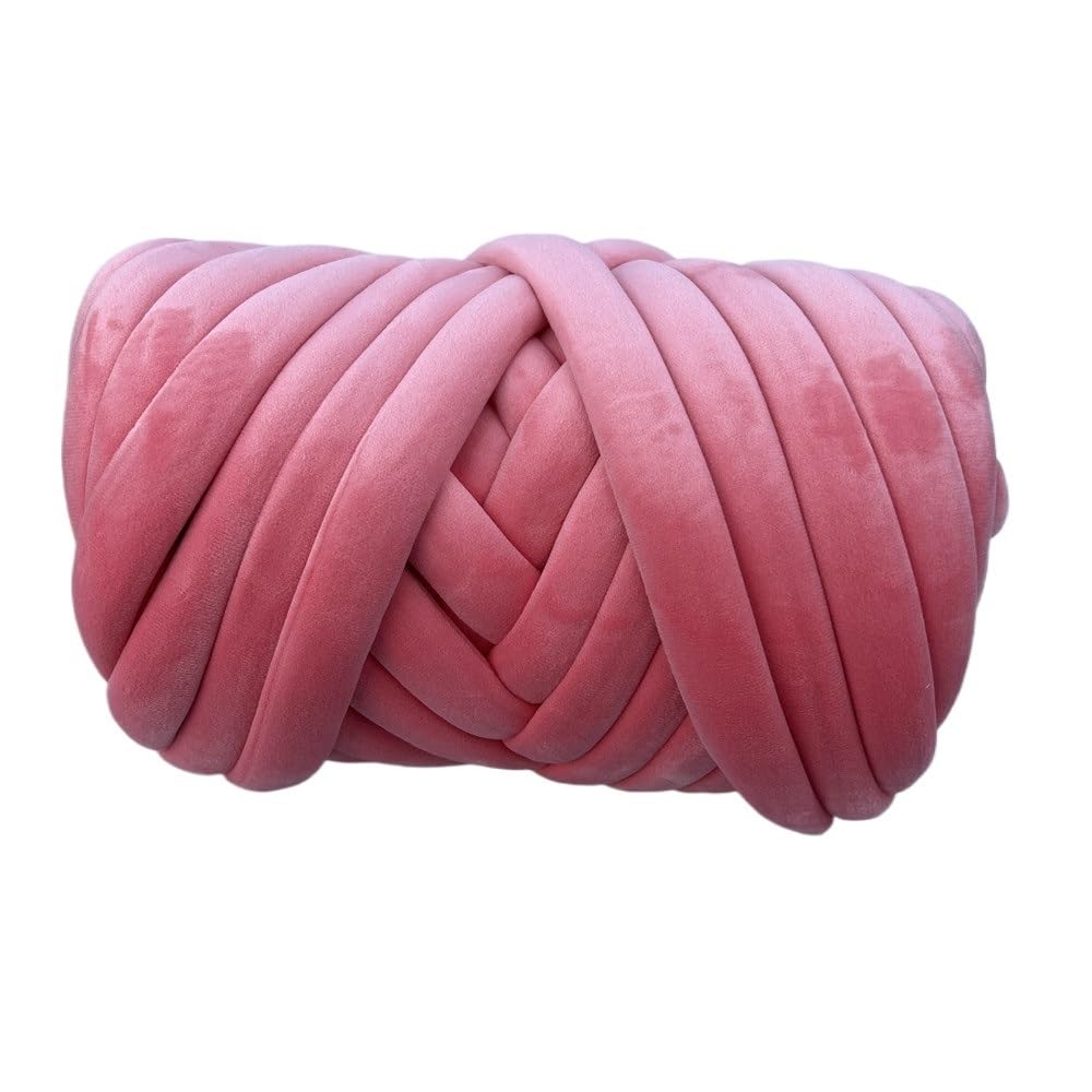1KG de terciopelo grueso súper voluminoso hilo tejido a mano cesta manta alfombras gigante DIY brazo tejida a Para Crochet y Tejer a Mano Red(Dark Pink 1KG)