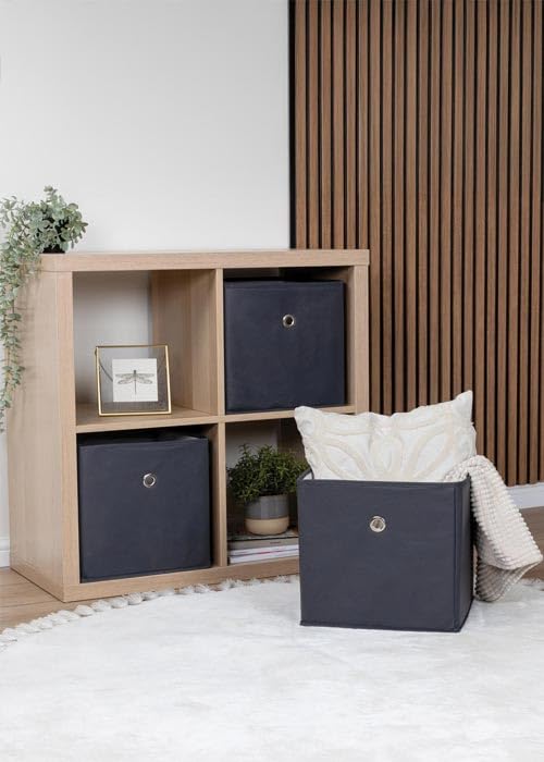Dekoratif Çok Amaçlı Raf Düzenleyici Seti, Antrasit Renk, 26x41x20 cm, 3'lü Set, Ev ve Ofis İçin Sak