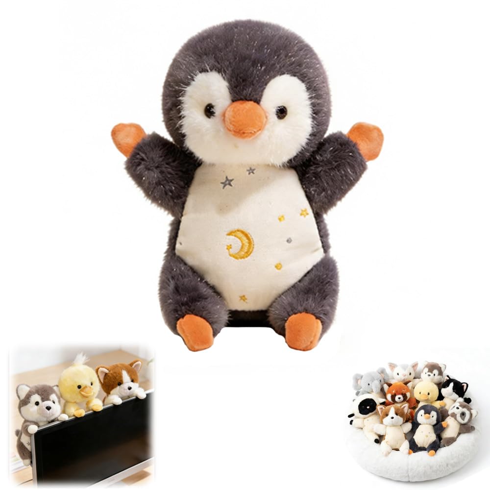 Nuyiac Magnetic Animals Plush Toy, Weighted Cute Animal Doll, Use as Fridge Magnet, Curtain Tieback or Home Decor (Penguin)