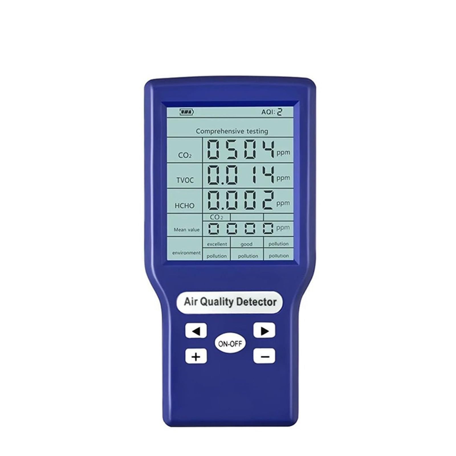 Xzxxzsz One Color Air Quality Monitor, Digital Gas Detector Multifunctional Air Quality Meter Tvoc Hcho Pm2.5 Analyzer Co2 Sensor