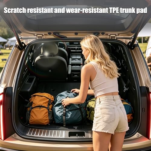 GYGY Custom Fit All-Weather TPE Cargo Mat & Backrest Mat Set for 2027 Kia Telluride Gas/Hybrid, Black Trunk Liner & Seatback Protector by Gygy - Used condition - Image 5
