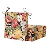 Outdoor 18-inch Square Reversible Seat Cushion with Ties, 4-Pack, Aloha