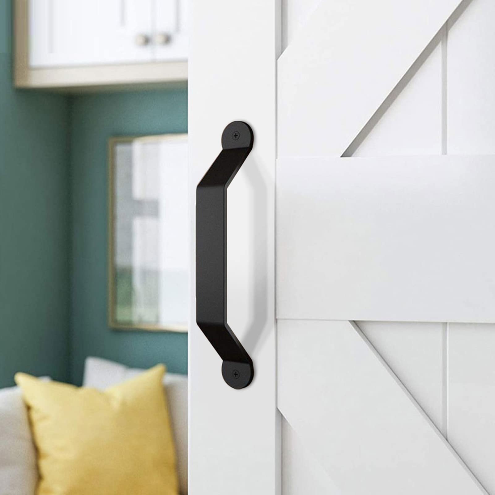 Leapiture Sliding Door Pull Handle Drawer Cabinet Wardrobe Handle Black Door Handle Front Door Handle Hardware Fitting Carbon Steel for Industrial
