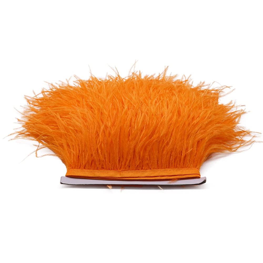Ostrich Feather Tapite, Wstążka Barwiona Fluffy Fringy Fruby Plume Satin Taśma Tapeta Przycinanie, Rzemiosło do szycia Faux Natural Barwione Akcesoria Selvedge (1 0m, 8-10 cm)