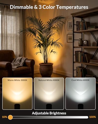 Image of 2 Pack Uplights Indoor Floor Can Lights, 3CCT with Remote, Black