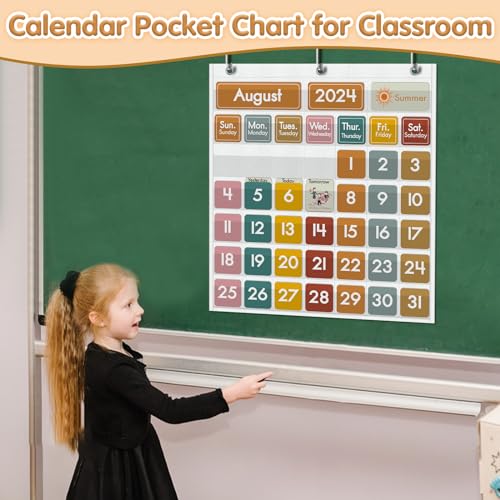 Jercecy CLASSROOM MONTHLY CALENDAR POCKET CHART Classroom Calendar Pocket Chart thumb #1