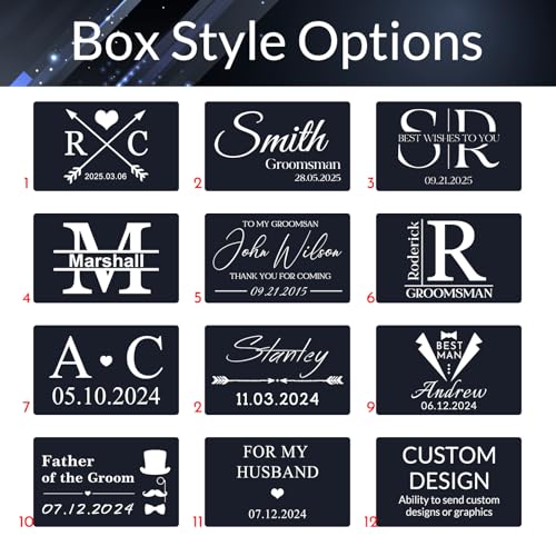 Personalized Cufflinks for Men Initials Custom Cuff Links Tie Clip Set with Engraved Wood Box Customized Wedding Logo Cufflinks for Son Dad Groom Best Man Groomsmen Gifts Set3