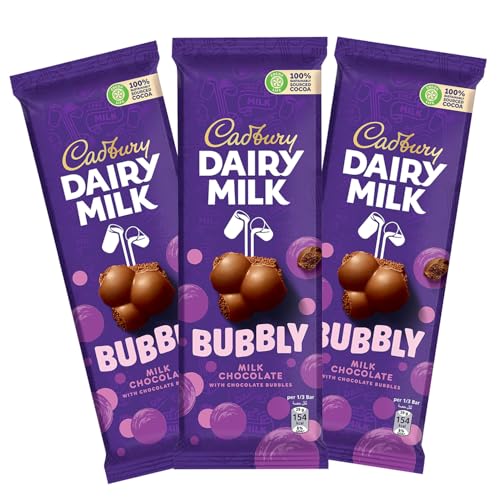 Cadbury Dairy Milk Bubbly Chocolate Bar 87Gx3