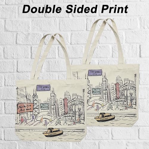 Image of Cities Around the World Artwork Tote Bag Series- Designed in the USA, 17 inchx14 inch, Double Sided Print, Souvenir & Gift