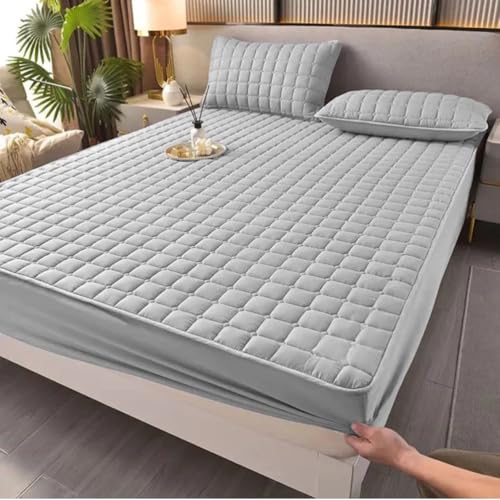 Capa Protetora ImpermeáVel Para ColchãO 100% à Prova D'áGua - Matelada Com EláStico 360° - AntiáCaros E HipoalergêNica - Para ColchãO Casal/Queen/King(Casal,Cinza)