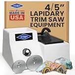 Hi-Tech Diamond 4"/5" Lapidary Trim Saw - Stone Cutter Equipment, Glass Cutter, Diamond Blades Included, Rock Polisher & Cutting Tool Set for Gems, Minerals, Stones and Crystals – 4/5 Inch, 115V Only