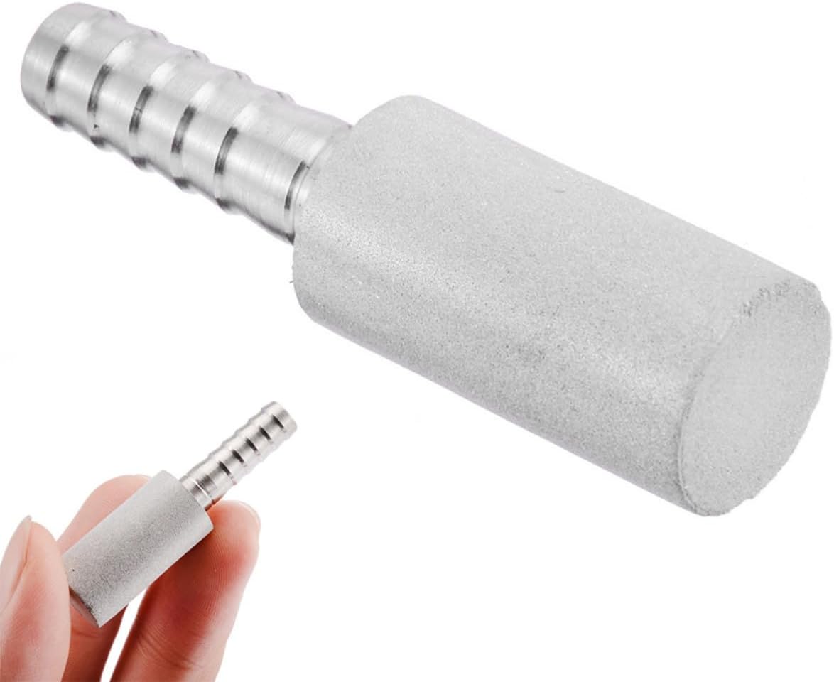 VICASKY Aeration Stone for Even Diffusion of Bubbles with Inline Connection Stainless Steel 0.5mm Carbonation Beer Brewing Tool for Home Brewing and Wine Making