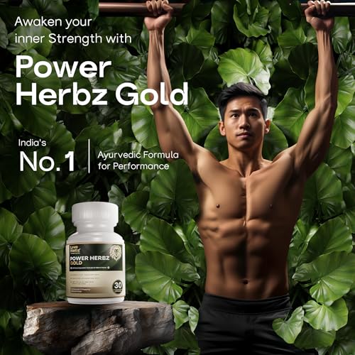 Image of Power Herbz Gold Gokshura Tablets for Men | 100% Ayurvedic T Booster & Performance Capsule for Men | Boosts Stamina | Horse Fire Tablets 30 Capsules | Himalayan Herbals Gokshura, Pure Ashwagandha & Pure Shilajit.