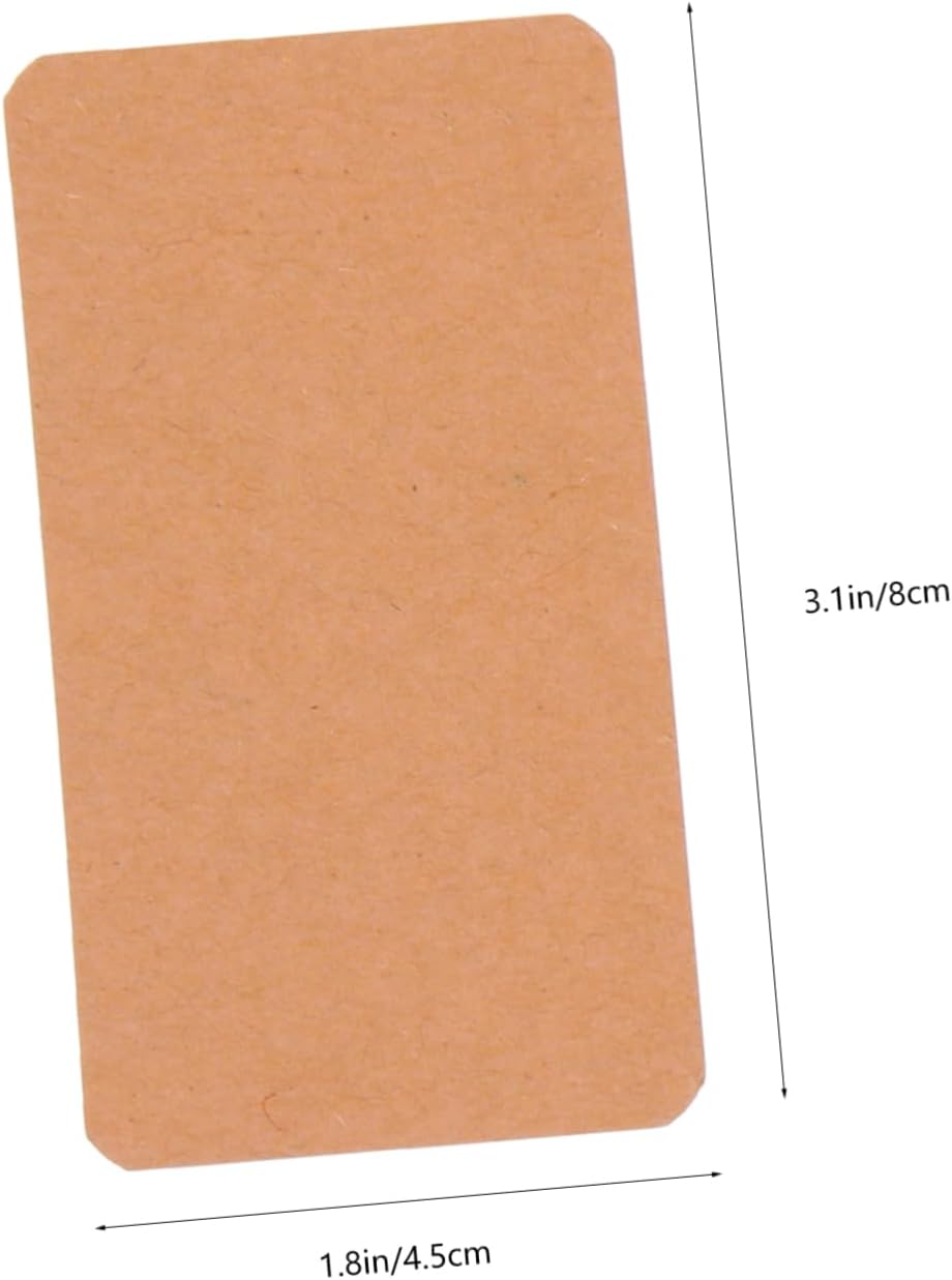 jojofuny 500pcs Blank Memo Cards Rounded Corner Study Note Cards for Messages Office and School Use Versatile Kraft