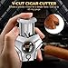 XIFEI 3-in-1 Cigar Cutter with V-Cut, Straight Cut & Punch, Ergonomic Design Guillotine Cutters for Men's Gift, Premium Stainless Steel Blades Fits up to 62 Ring Gauge Cigars