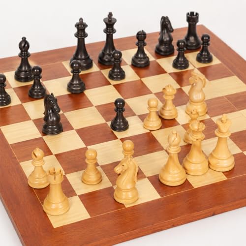 Luxury Wooden Chess Set with Premium Leather Storage Case, 17 Inch Chess Board, Handcrafted Staunton Pieces, Portable Travel Chess Set for Adults & Kids, for Family Game Night - Image 5