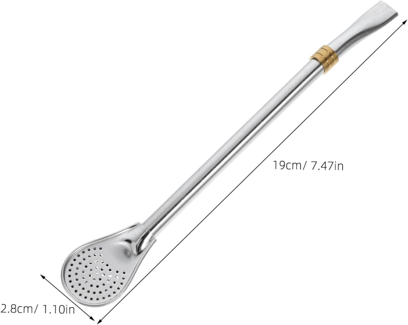 5Pcs Stainless Steel Strainer Spoon Double Sided Mixing Straw for Tea Cocktails Versatile Drinking Utensils for Deep Containers