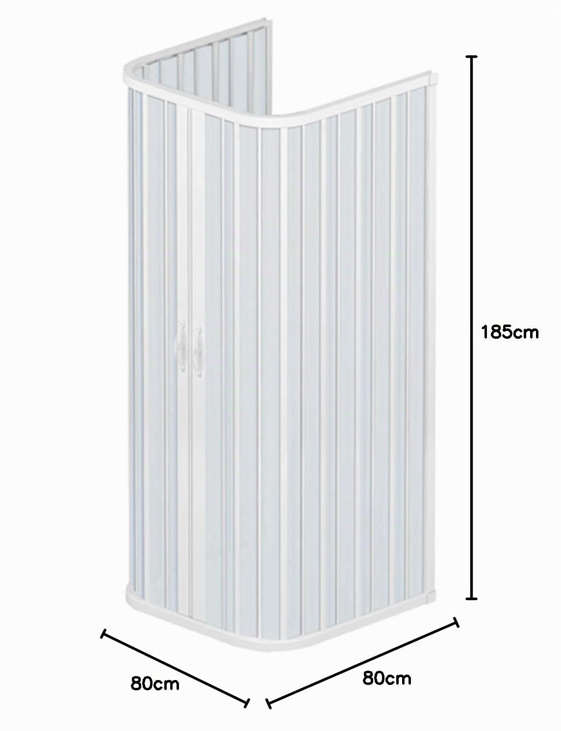 Box a 3 Lati 80x80 in PVC con Apertura Centrale Bianco Pastello