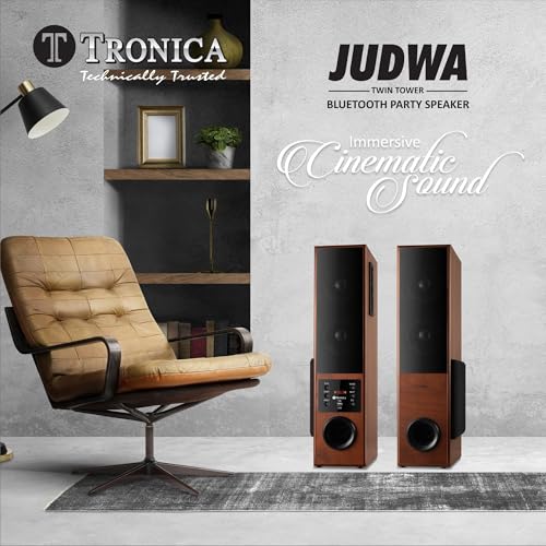 Image of TRONICA Premium Series JUDWAA 5.0 Bluetooth Tower Home Theater, 100W Output, Pair of 24-Inch Speakers with 6-Inch Woofer, Remote, FM /USB /AUX /TV /Mobile /MIC Support