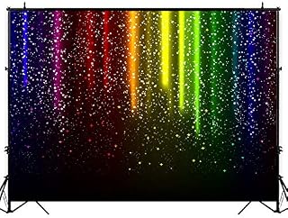 Funnytree 7x5FT Let's Glow Party Photography Backdrop for Music Dance Disco Decor Rainbow