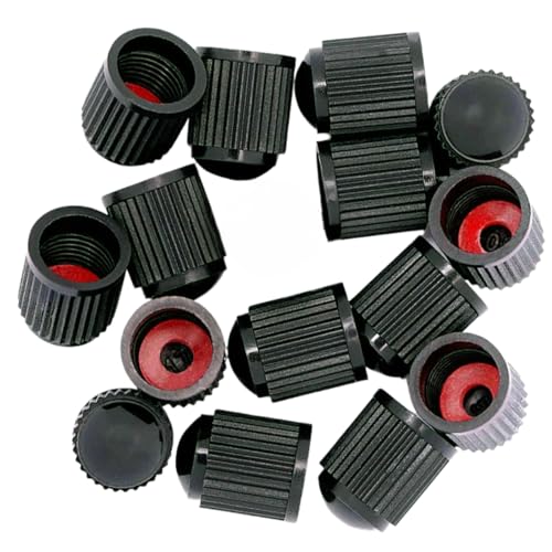 Pack de 15 Tapones de Neumáticos con Anillo sellador para la presión - Tapones de Válvula para Rueda de Coche y Moto, Tapón de Ruedas