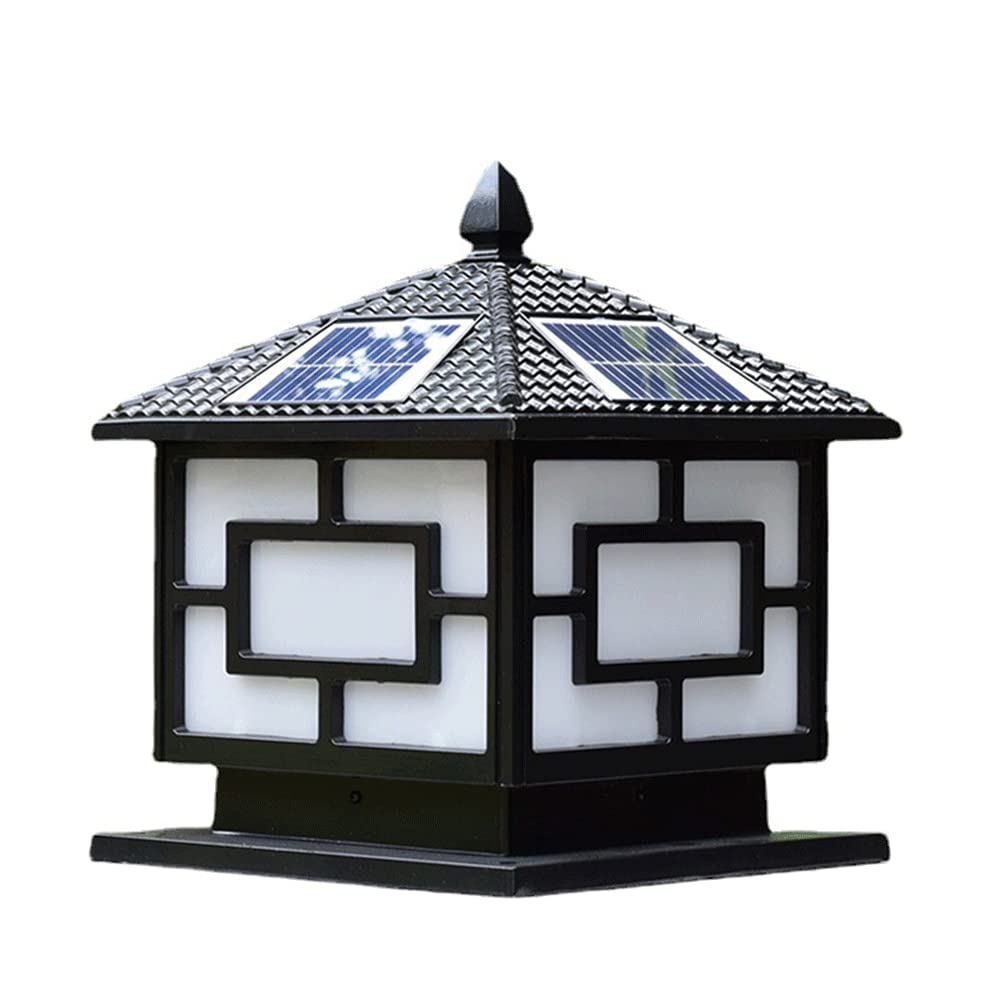 CHENKUI Solarna Lampa Słupkowa W Stylu Chińskim Przemysłowe Oświetlenie Pocztowe Kreatywne Oświetlenie Kolumnowe Z Latarnią W Kształcie Słupa Czujnik Zmierzchu Do Świtu IP54 Wodoodporny Super Jasny