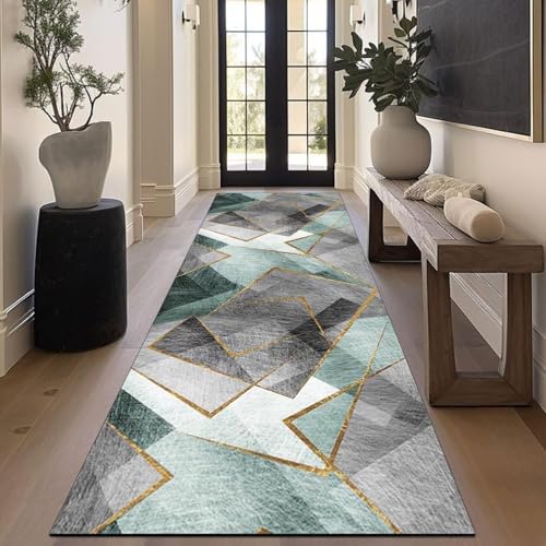 Alfombra antideslizante 70 x 260 cm lavable de pelo corto y moderno corredor 2
