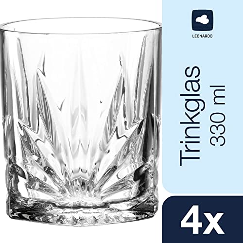 Verres à eau lavables au lave-vaisselle Leonardo Capri 330 ml à relief