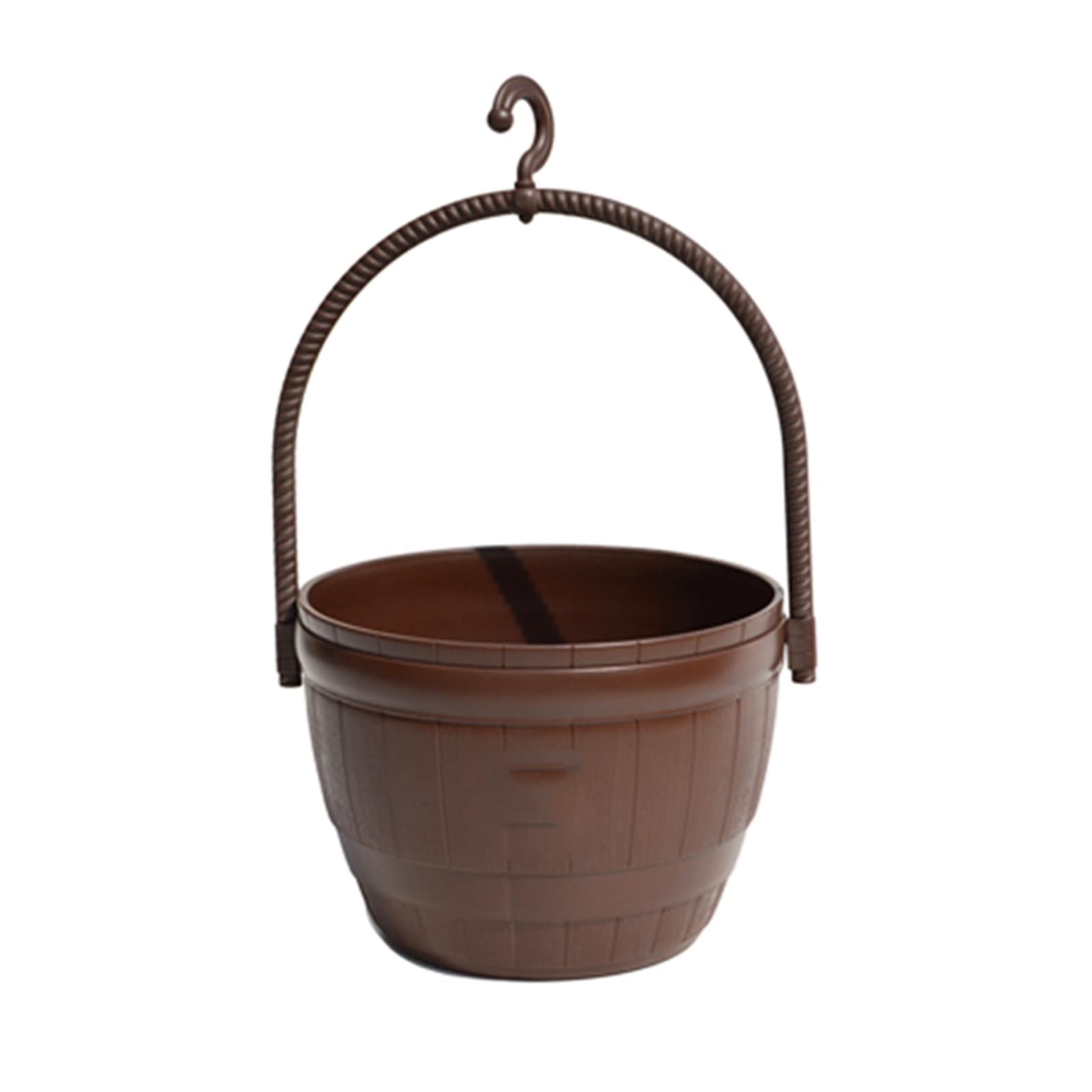 HASMI Jardiniere Balcon Jardinière Suspendue avec drainant Plug Rond en Plastique résine chaîne Panier Suspendu planteur de Fleurs Pots extérieurs Pot Suspendu Plante Interieur