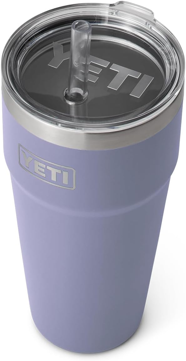 Taza de paja YETI Rambler de 26 oz, aislada al vacío, acero inoxidable con tapa de paja | Aislada al vacío