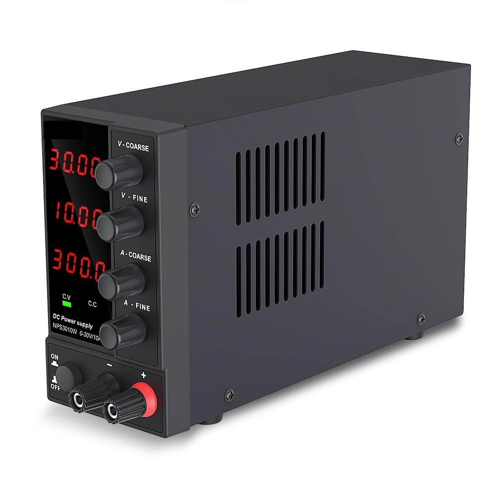 Fuente de alimentación de CC de Laboratorio Ajustable Variable de 30 V 10 A Fuente de alimentación de Laboratorio de 60 V 5 A Regulador estabilizador Alta Estabilidad(4 Digits 60V 5A)