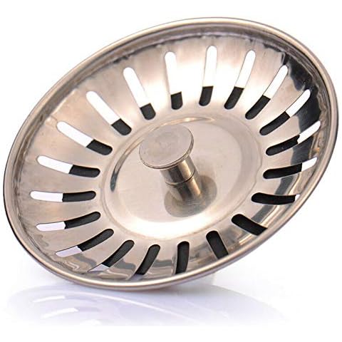 TOOLSTAR Sink Strainer, 82MM Stainless Steel Kitchen Sink Strainer Plug Prevent Blocked Drains & Unwanted Smells in The Kitchen Cover