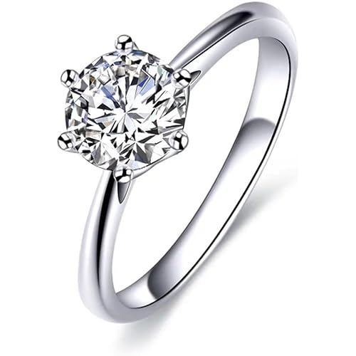 2 Carat Diamond Rings For Women, Women's Engagement Ring, Bright Classic Laboratory-Made Diamond Dragon Ring 18K White Six-Pronged Ring