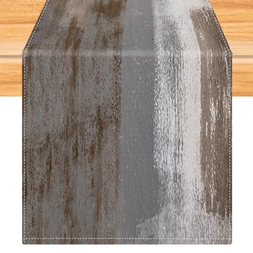 Kiatuniya Chemin de Table Gris 40 x 140 cm décoration de Table Art Moderne Table au Chemin de Table Court Décoration de Table Lavable pour Fête Mariage...