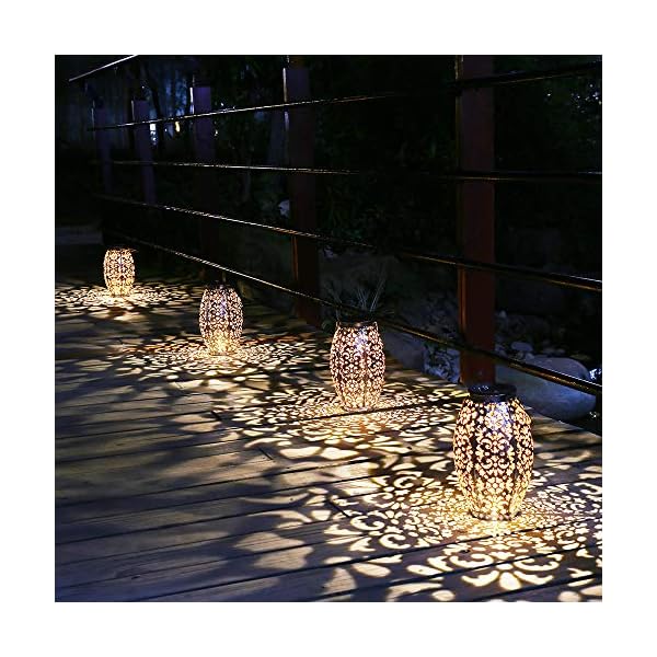 Solar Laterne Lichter für hängende Outdoor-Ornamente Geschenk Outdoor-Dekoration Tischlaterne Solar Silber Licht… – Bild 8