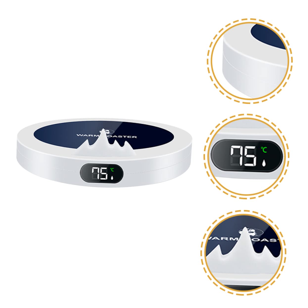 Unomor Milk Warmer Metal Mug Warmers Heater Heating Coaster Auto-Off for Office