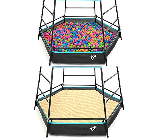 TP Toys Klettergerüst Spielturm Explorer Spielturm Kinder Outdoor Kletterturm Schwarz 306x208x201cm